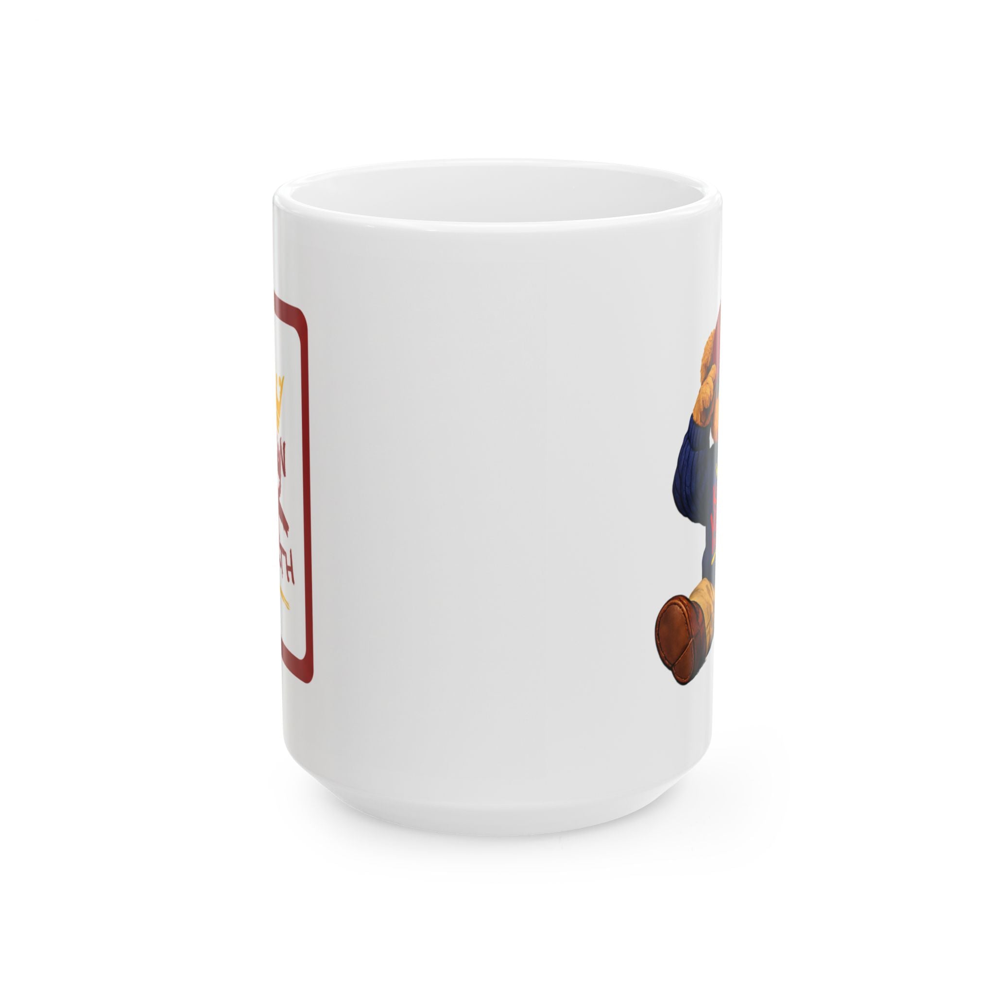 Know Your Worth Cozy Bear Illustration - Coffee Cup (11oz, 15oz)