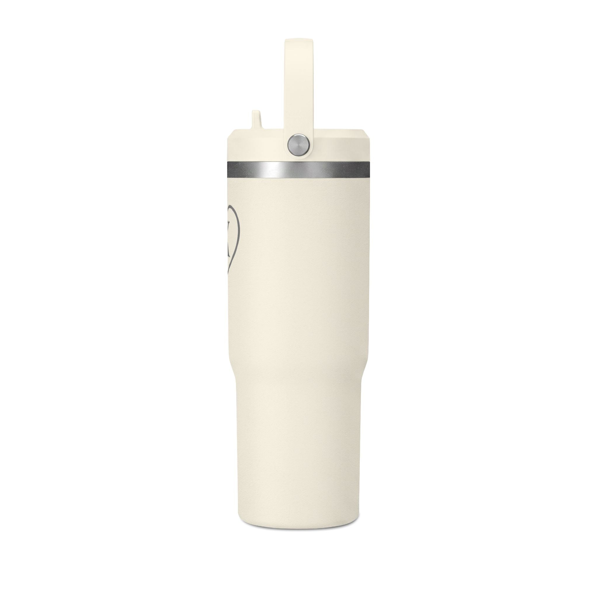 Monogram Heart Tumbler — 32oz - Know Your Worth Est. 61920 - Insulated Travel Cup with Initial 'Heart K'