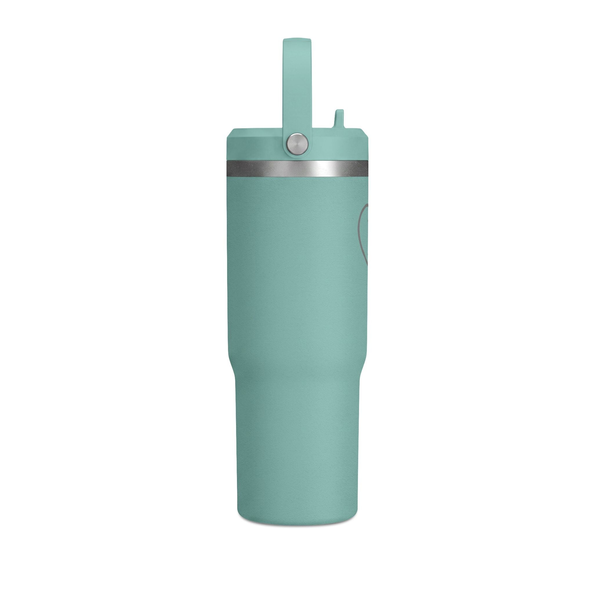 Monogram Heart Tumbler — 32oz - Know Your Worth Est. 61920 - Insulated Travel Cup with Initial 'Heart K'