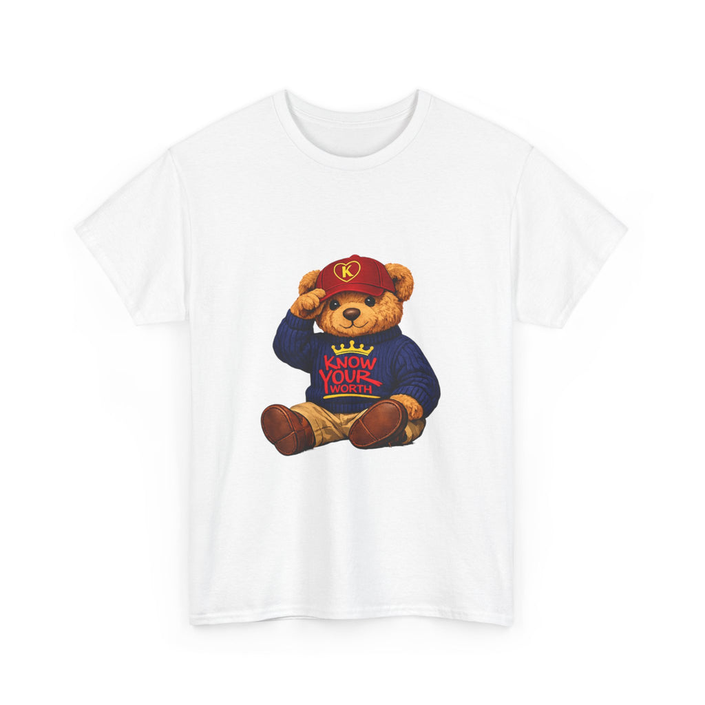 Know Your Worth — Inspirational Big Teddy Bear Graphic Tee