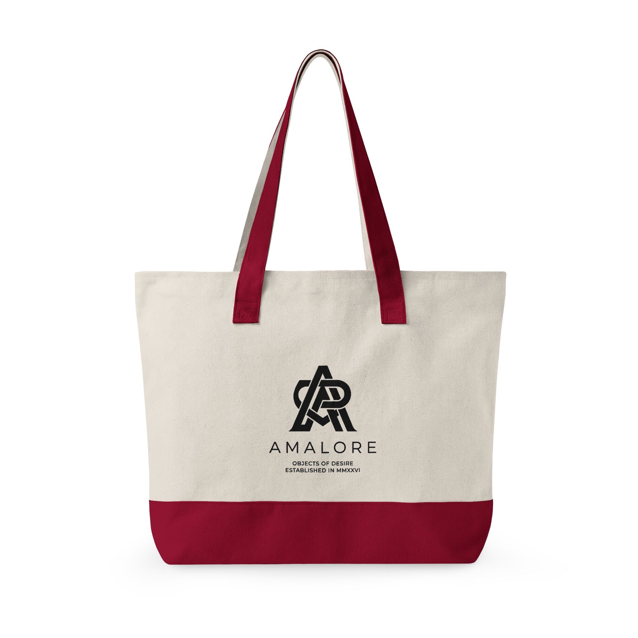 Amalore Canvas Tote Bag — Zippered Beach & Market Tote