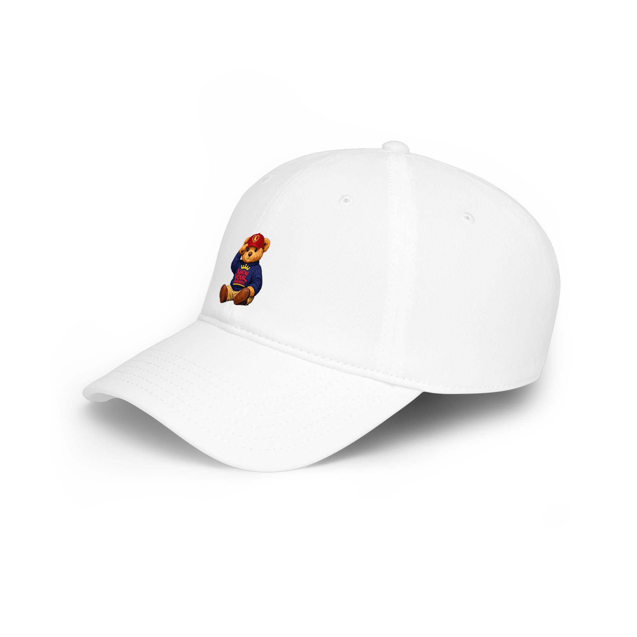 Know Your Worth - Brown Teddy Bear - Low Profile Baseball Cap