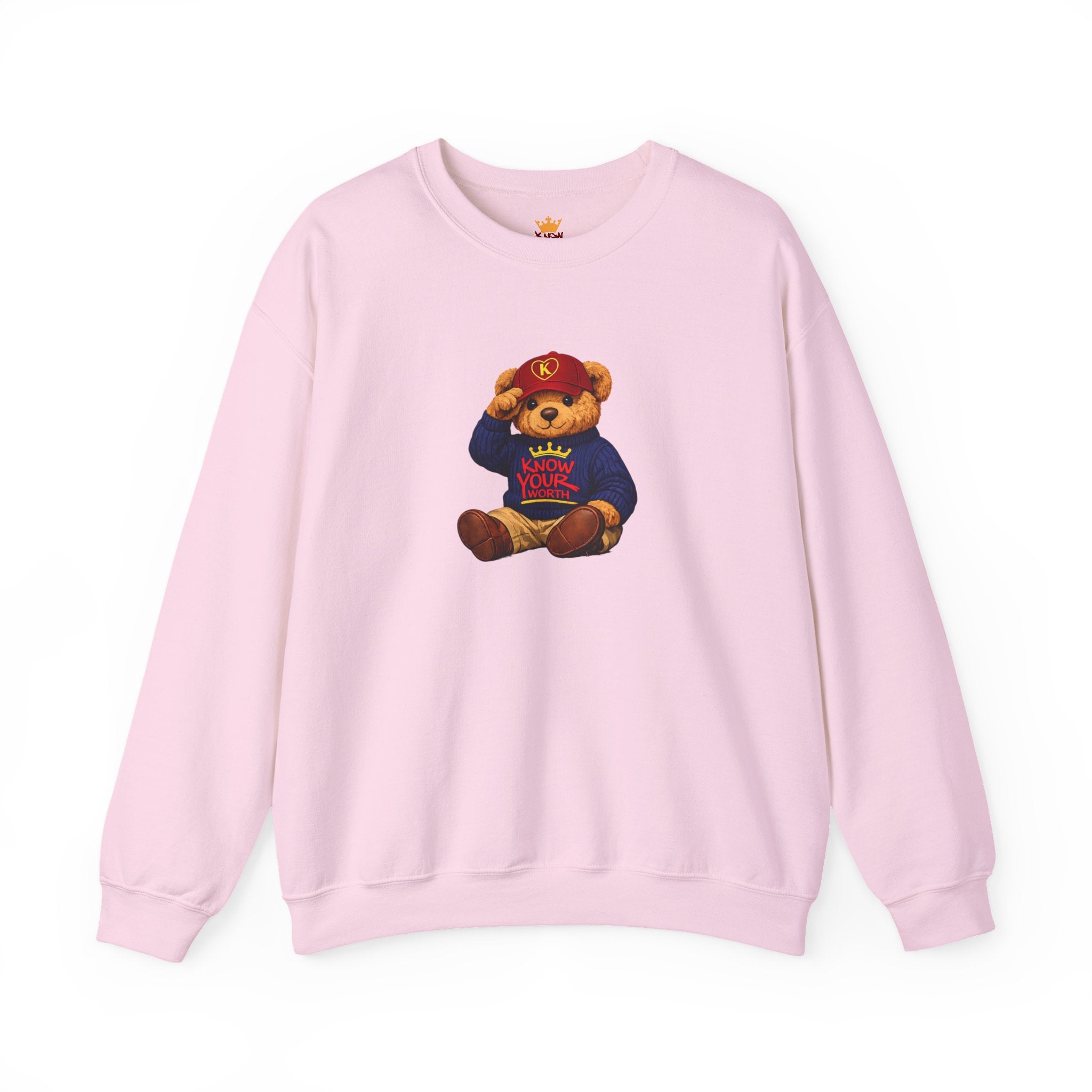 Know Your Worth - Royal KYW Bear Graphic - Crewneck Sweatshirt
