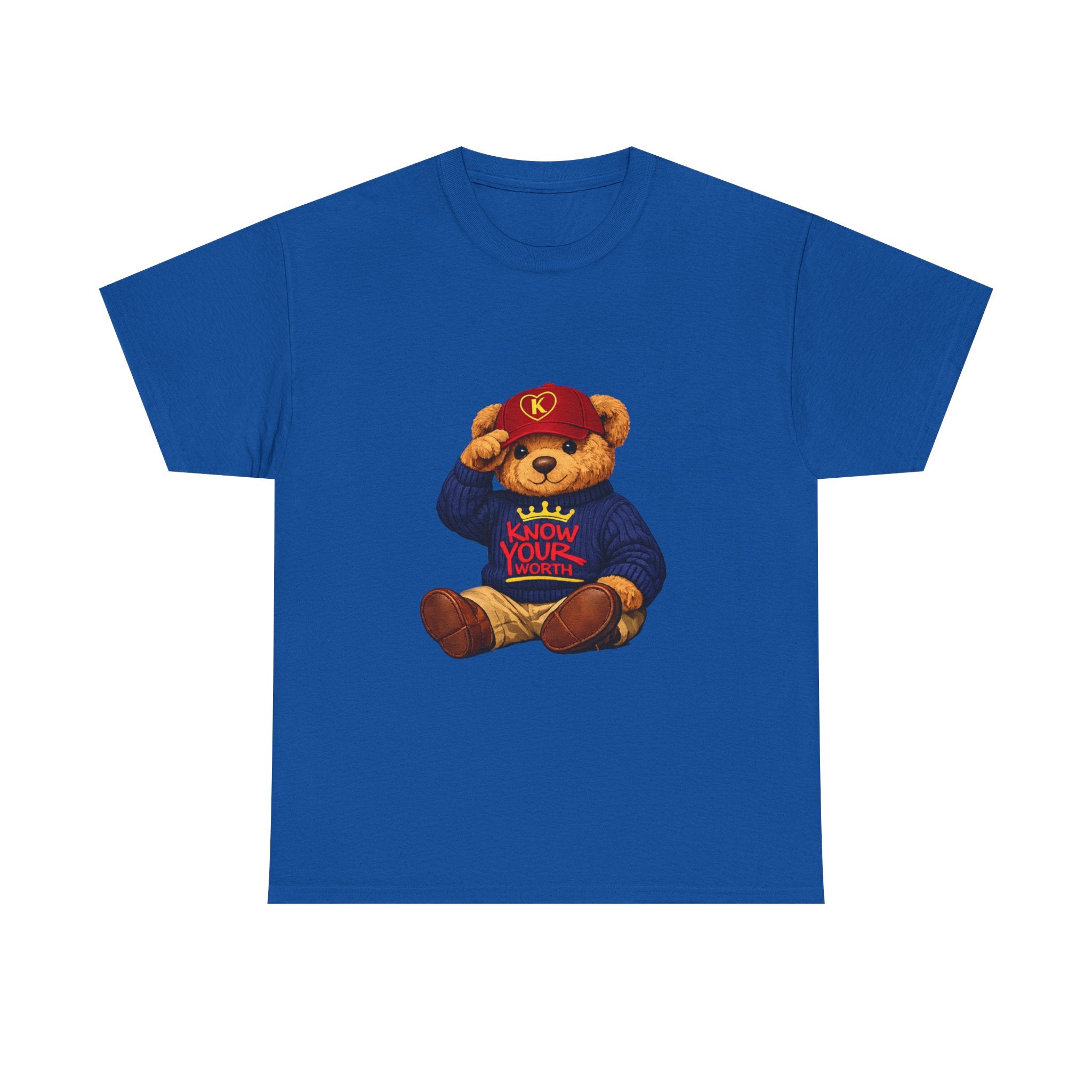 Know Your Worth — Inspirational Big Teddy Bear Graphic Tee