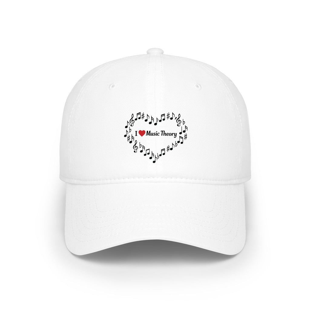 I Love Music Theory - White Low Profile Baseball Cap