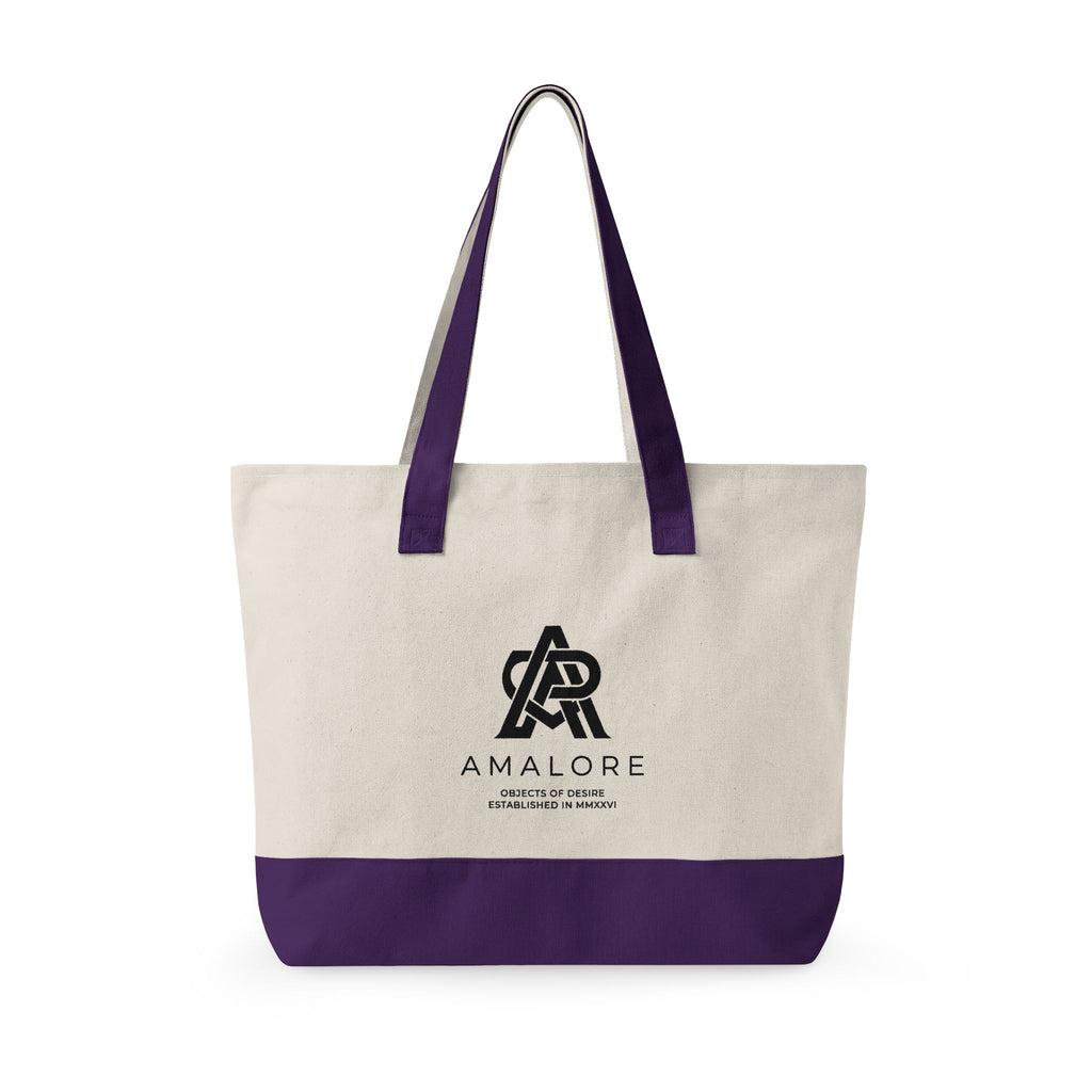 Amalore Canvas Tote Bag — Zippered Beach & Market Tote