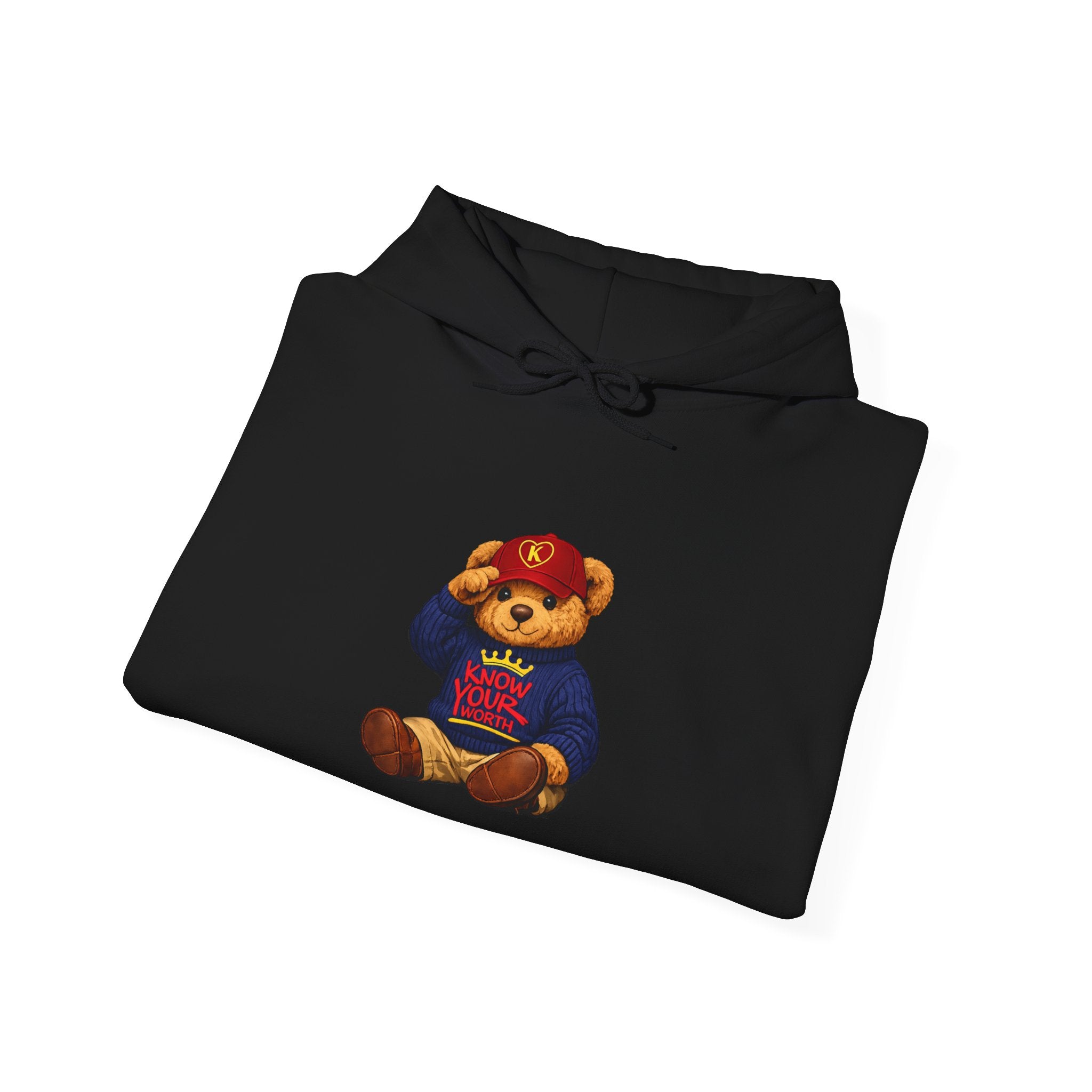 Know Your Worth - Royal KYW Bear Graphic - Crewneck Hoodie