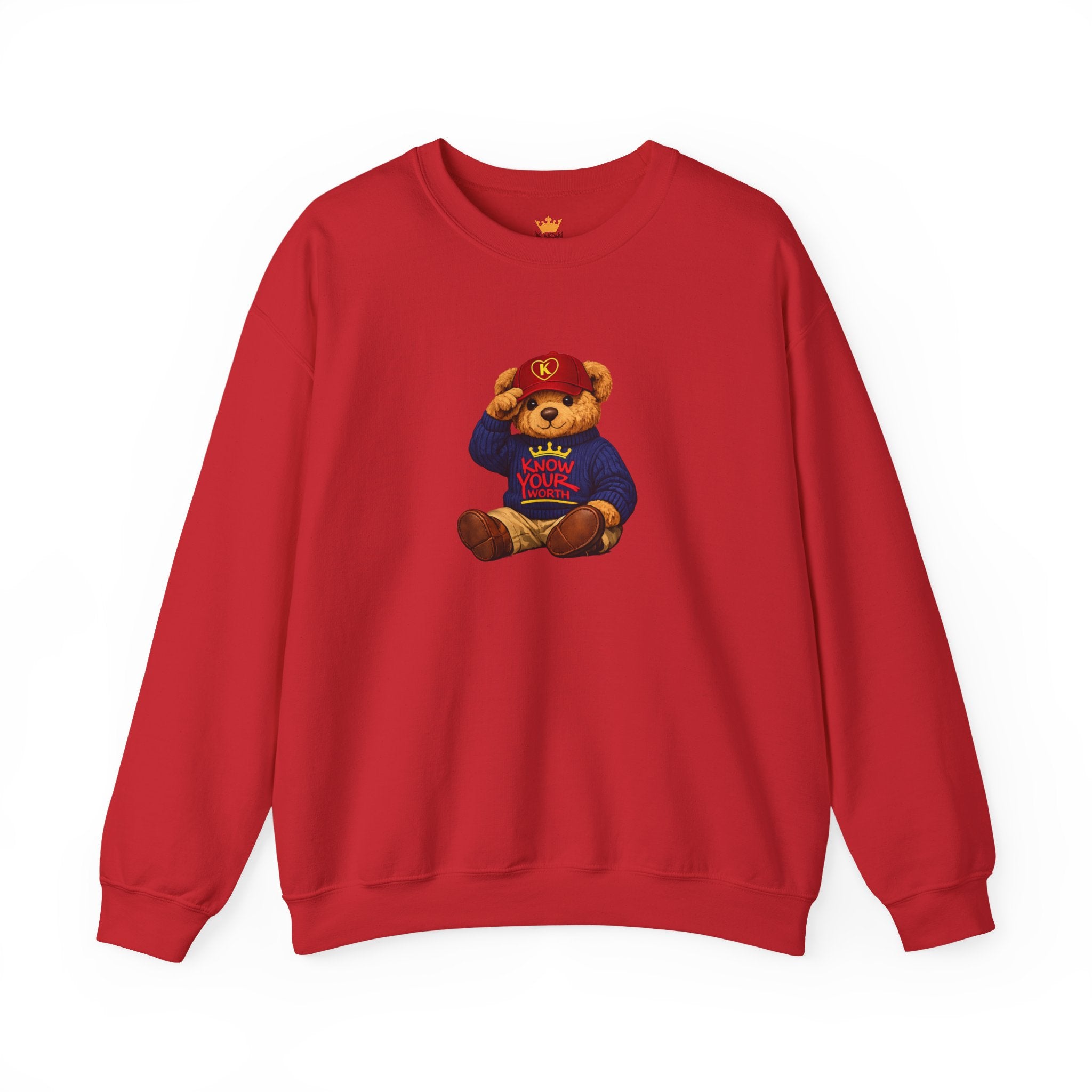 Know Your Worth - Royal KYW Bear Graphic - Crewneck Sweatshirt