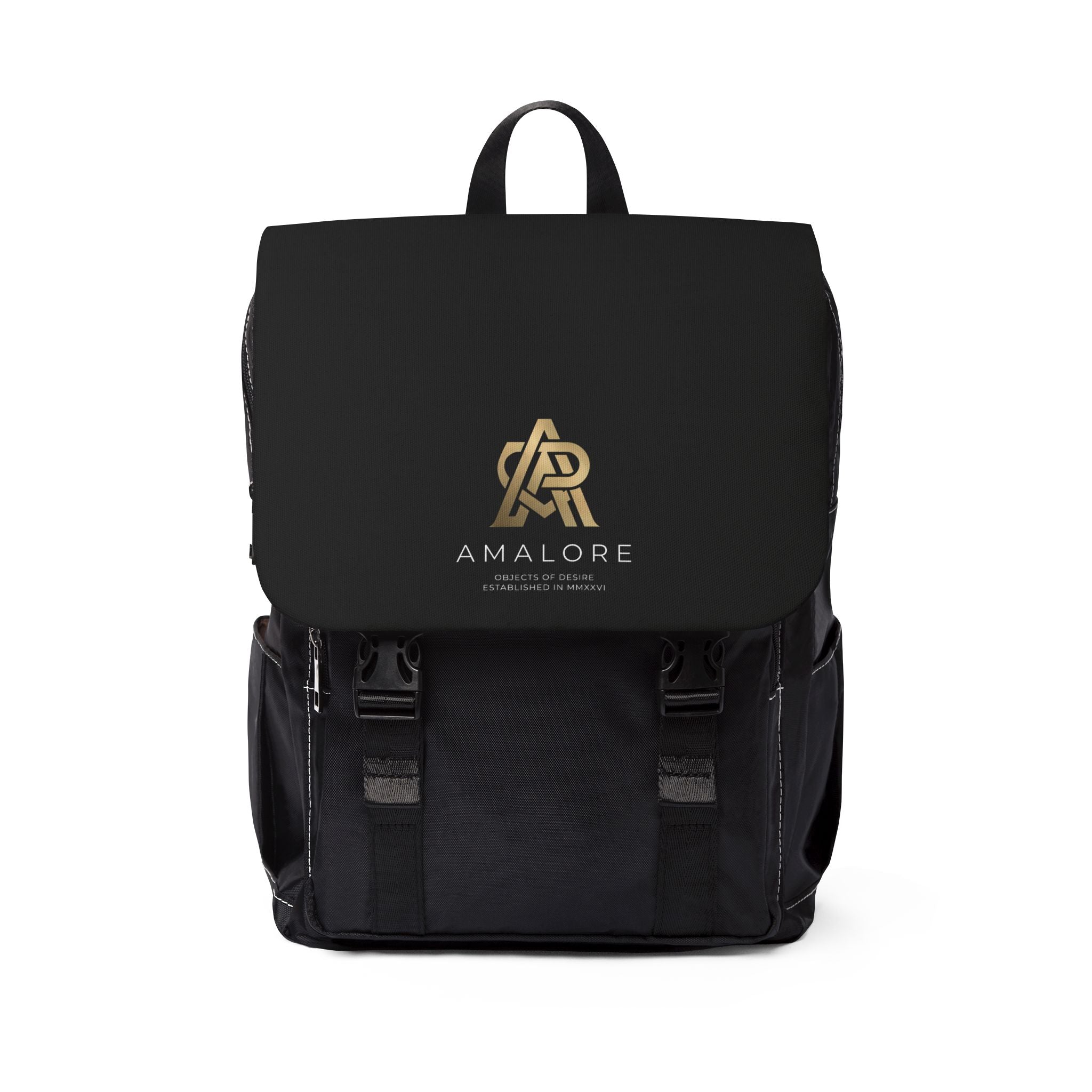 Amalore "Black & Gold" Designer Casual Shoulder Backpack