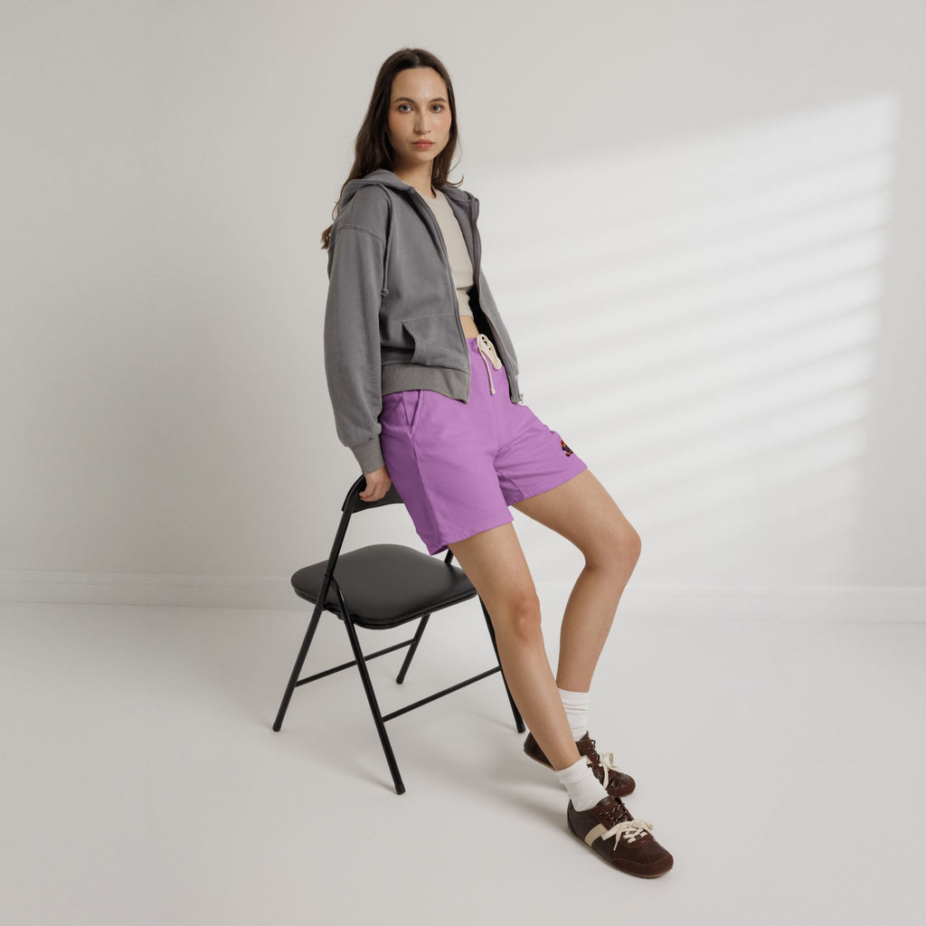 Embroidered - Know Your Worth Est. 61920 - Teddy Bear Fleece Sweat Shorts — Lightweight Garment-Dyed Lounge Shorts