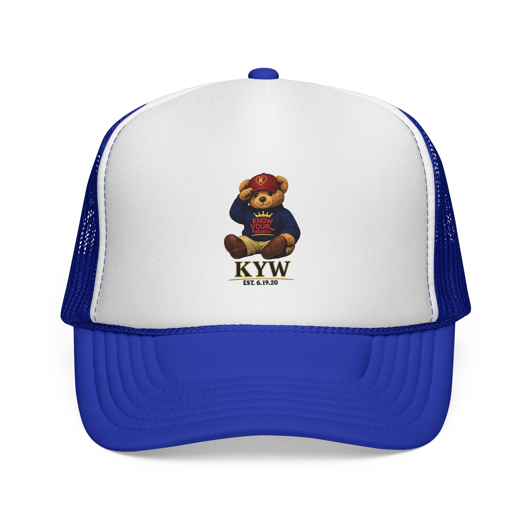 Trucker Cap - Teddy Bear Graffiti "Know Your Worth" Mesh Hat