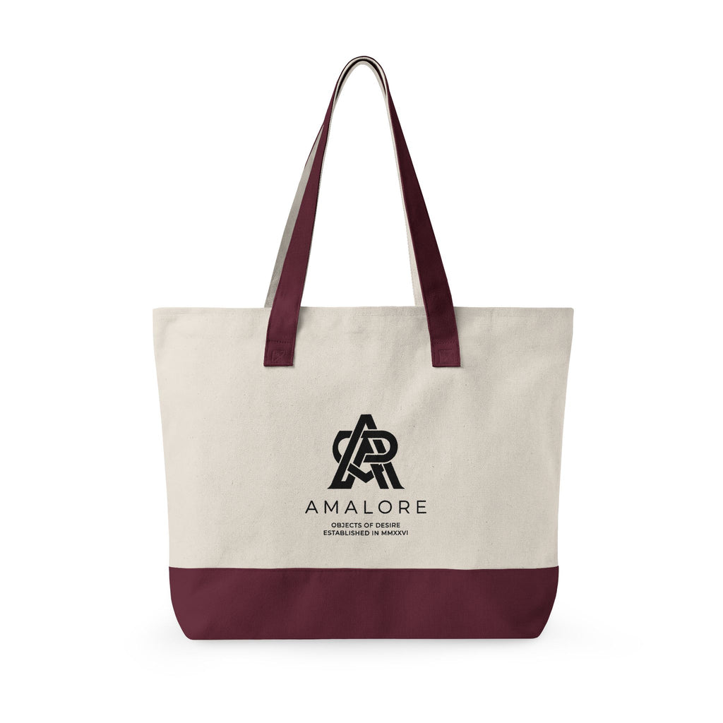 Amalore Canvas Tote Bag — Zippered Beach & Market Tote