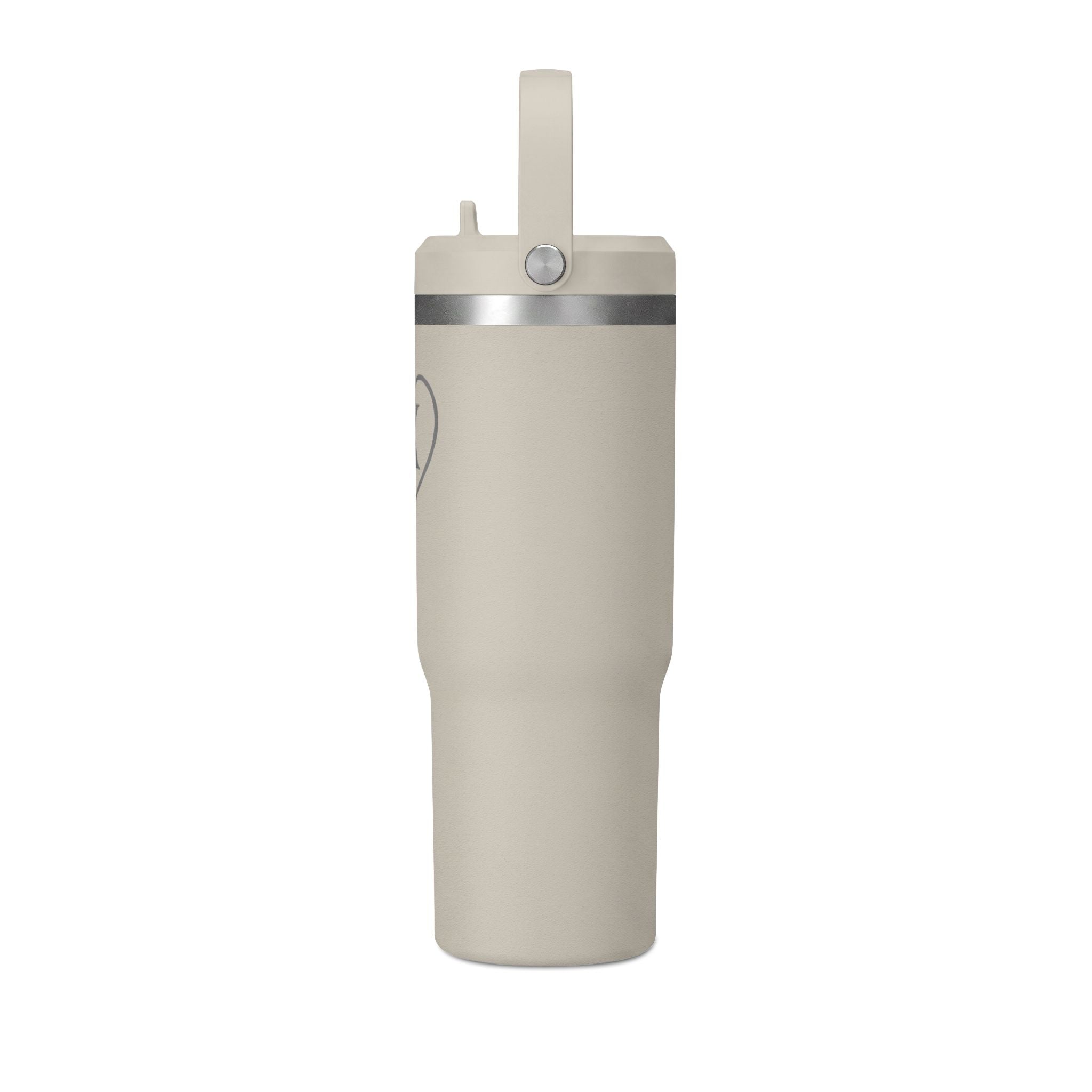 Monogram Heart Tumbler — 32oz - Know Your Worth Est. 61920 - Insulated Travel Cup with Initial 'Heart K'