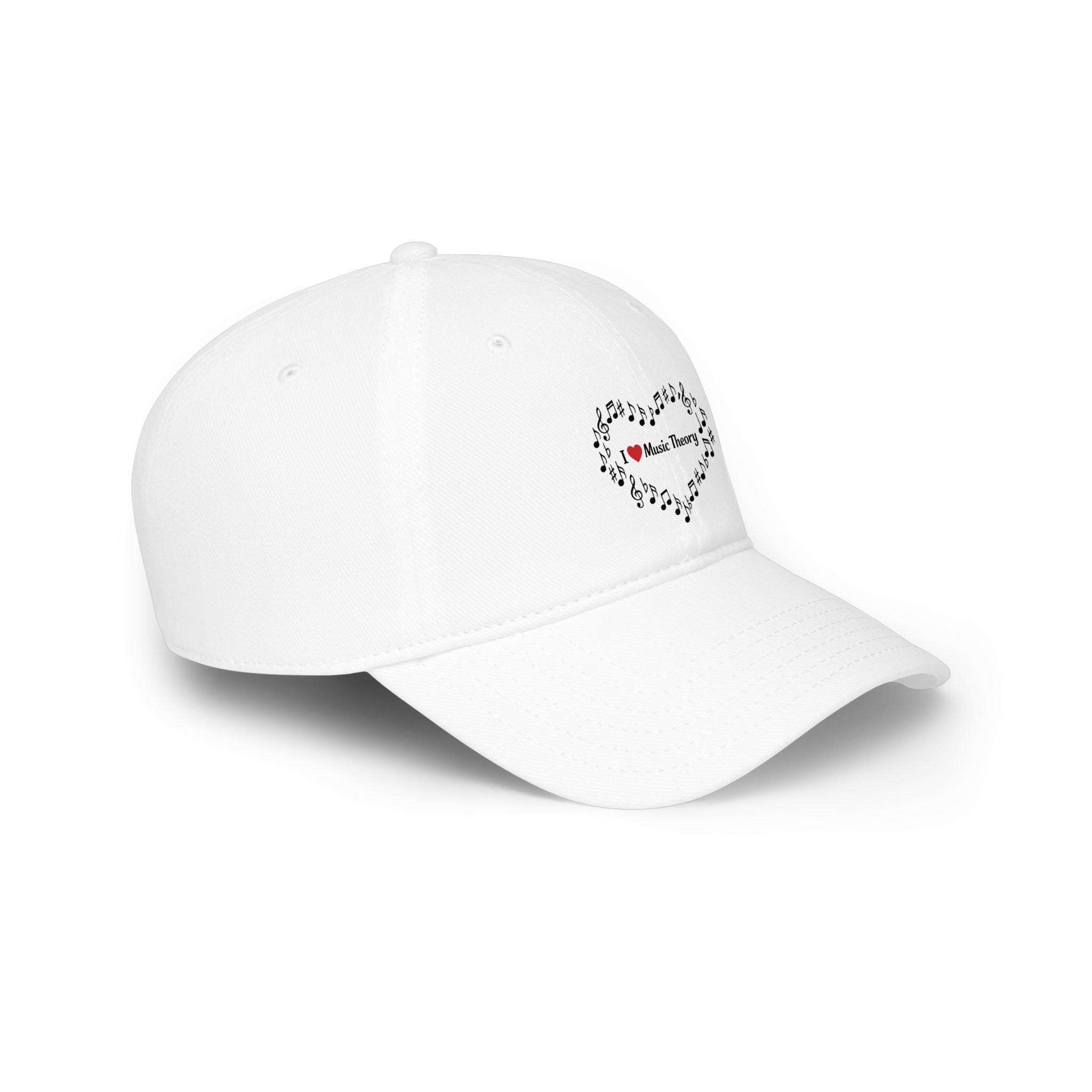 I Love Music Theory - White Low Profile Baseball Cap