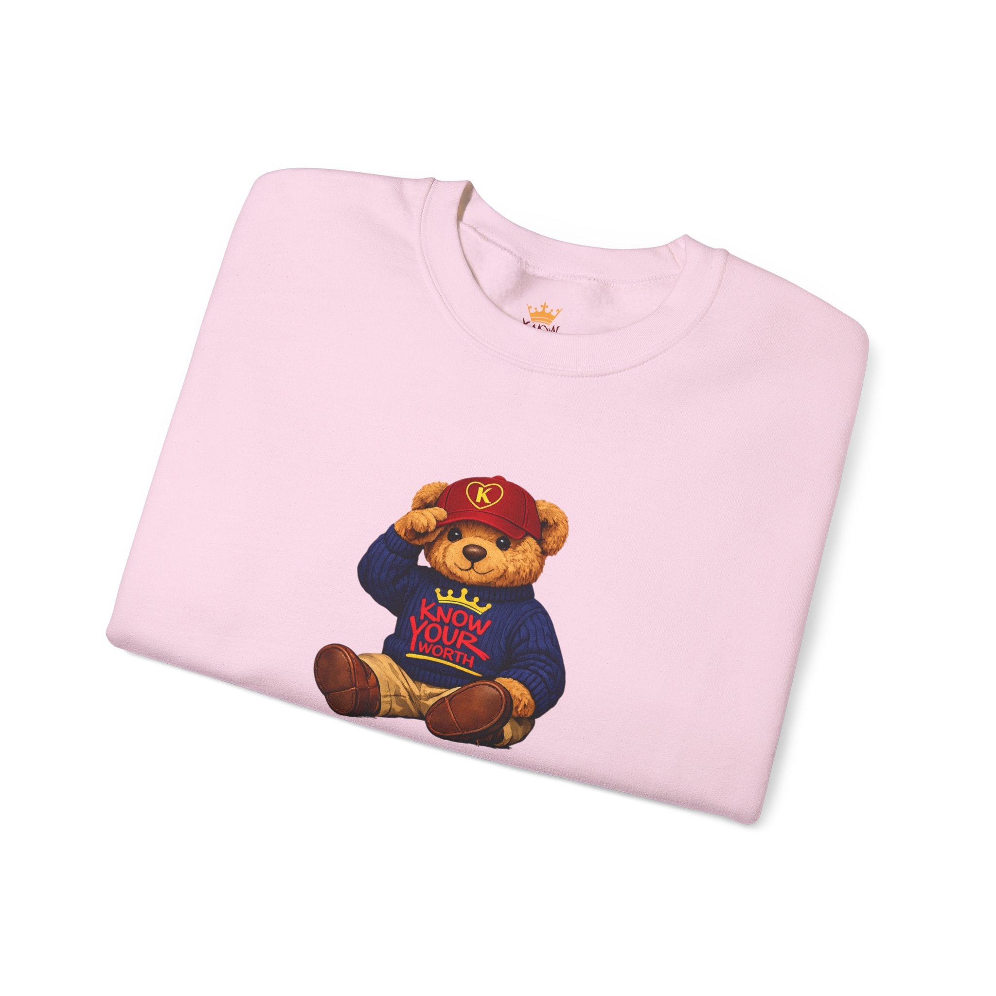 Know Your Worth - Royal KYW Bear Graphic - Crewneck Sweatshirt