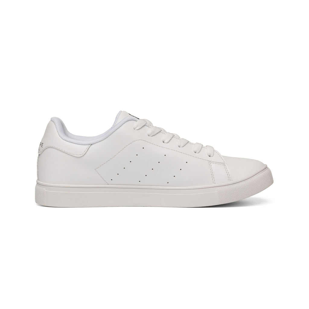 Amalore Designer Low-Top Leather Sneakers — Minimal White Casual Shoes