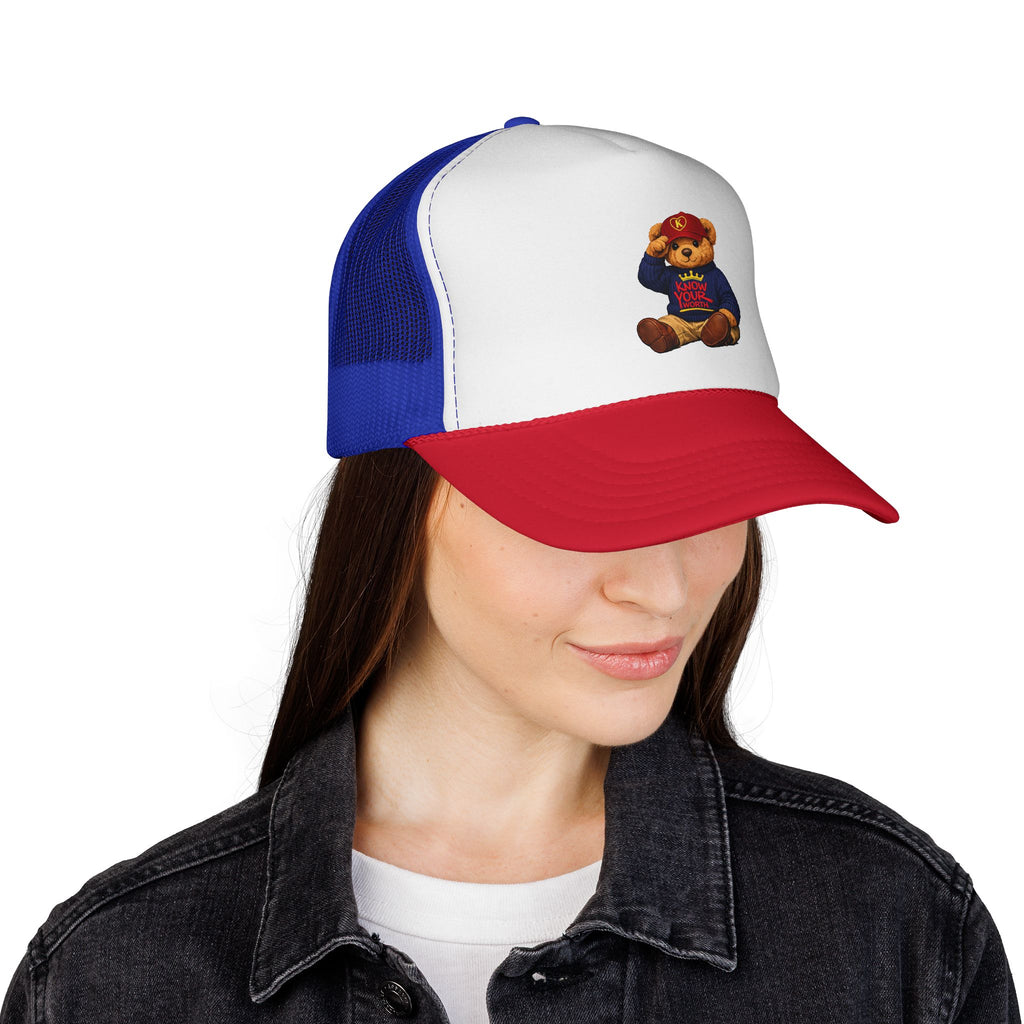 Trucker Cap - Teddy Bear Graffiti "Know Your Worth" Mesh Hat
