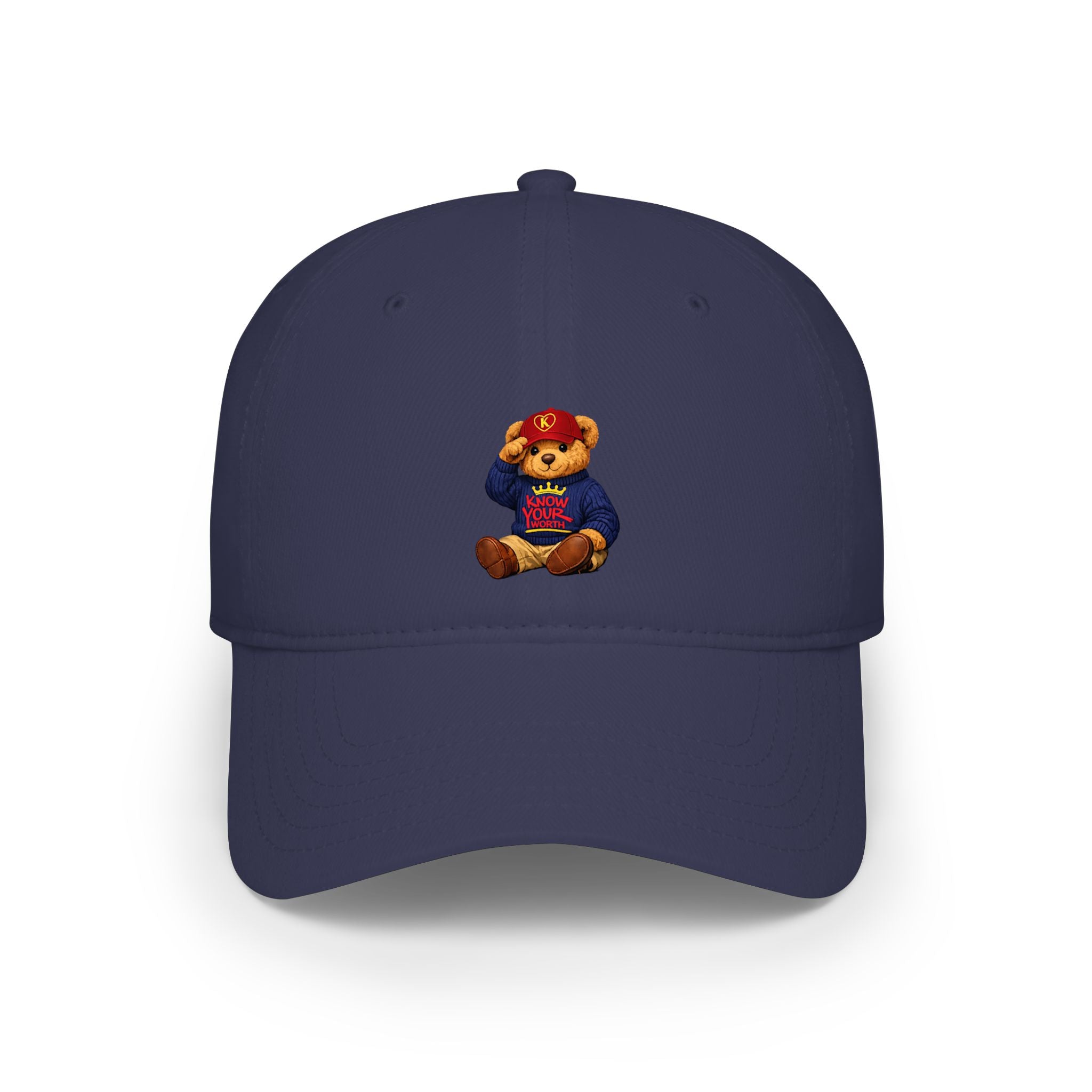Know Your Worth - Brown Teddy Bear - Low Profile Baseball Cap
