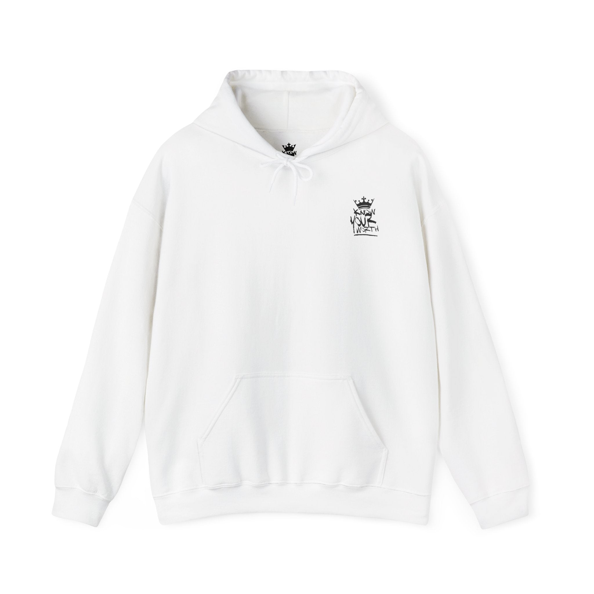 Know Your Worth Hoodie — Inspirational Black Crown Graphic Hoodie