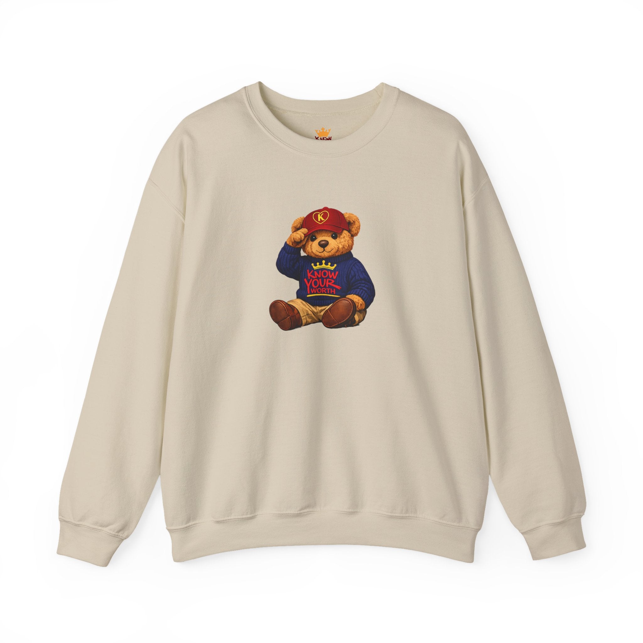 Know Your Worth - Royal KYW Bear Graphic - Crewneck Sweatshirt