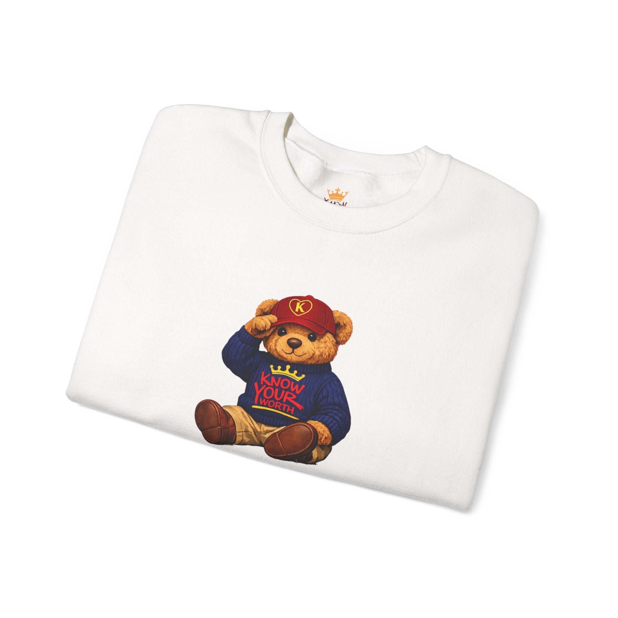 Know Your Worth - Royal KYW Bear Graphic - Crewneck Sweatshirt
