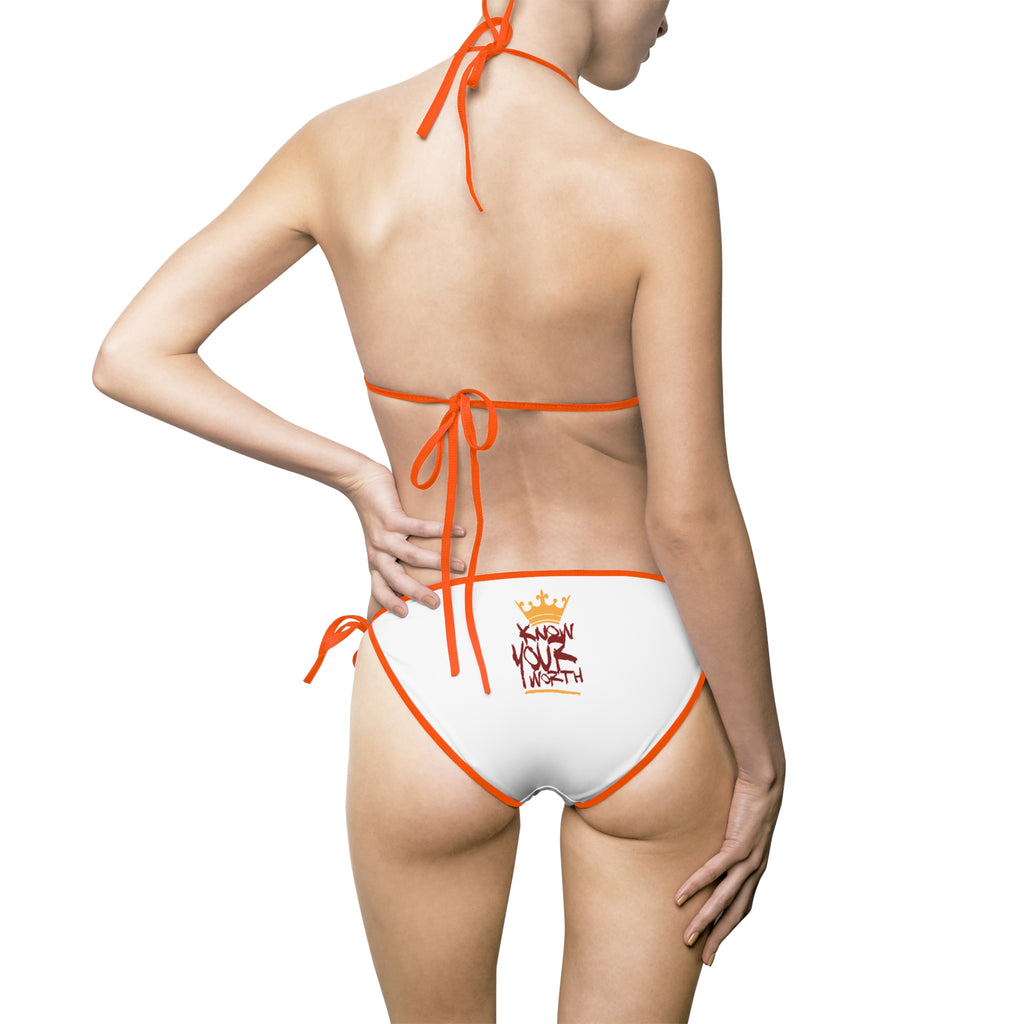 Queen Know Your Worth Bikini — Women’s Tie-Side Swimwear with Crown Design