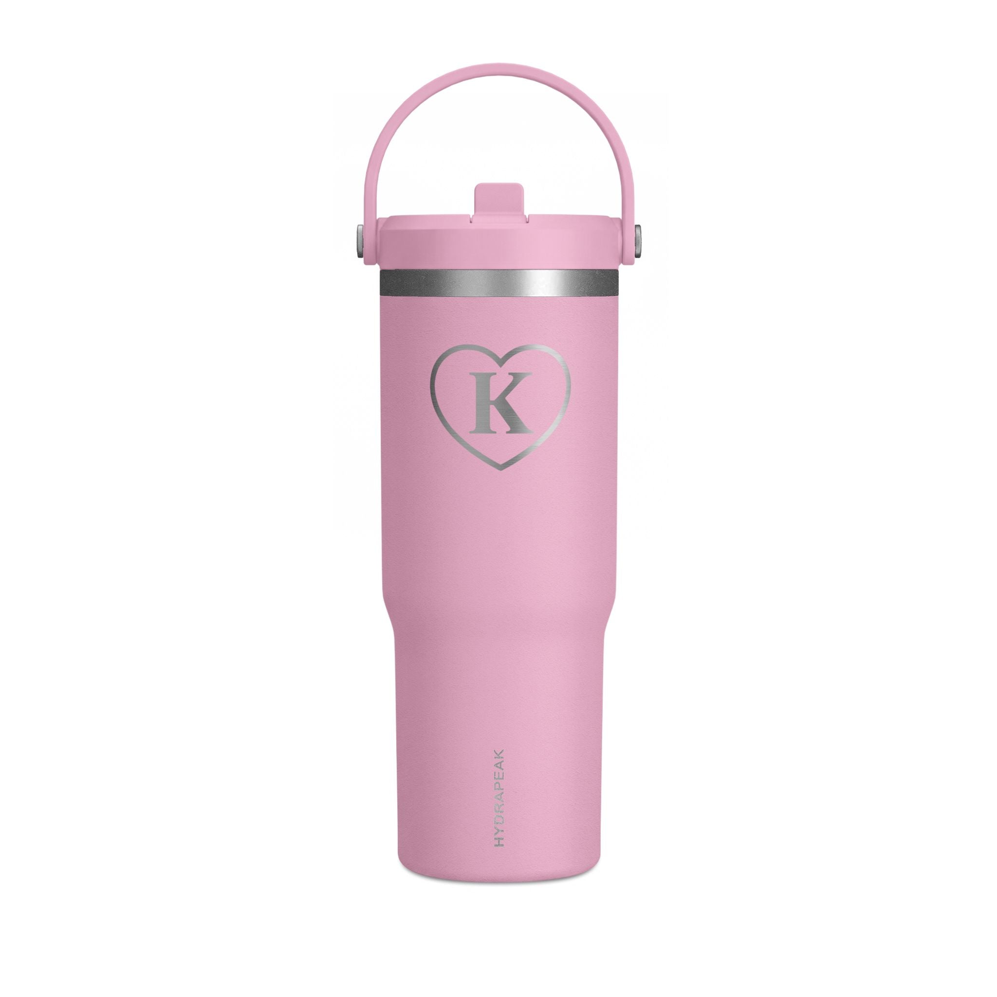 Monogram Heart Tumbler — 32oz - Know Your Worth Est. 61920 - Insulated Travel Cup with Initial 'Heart K'