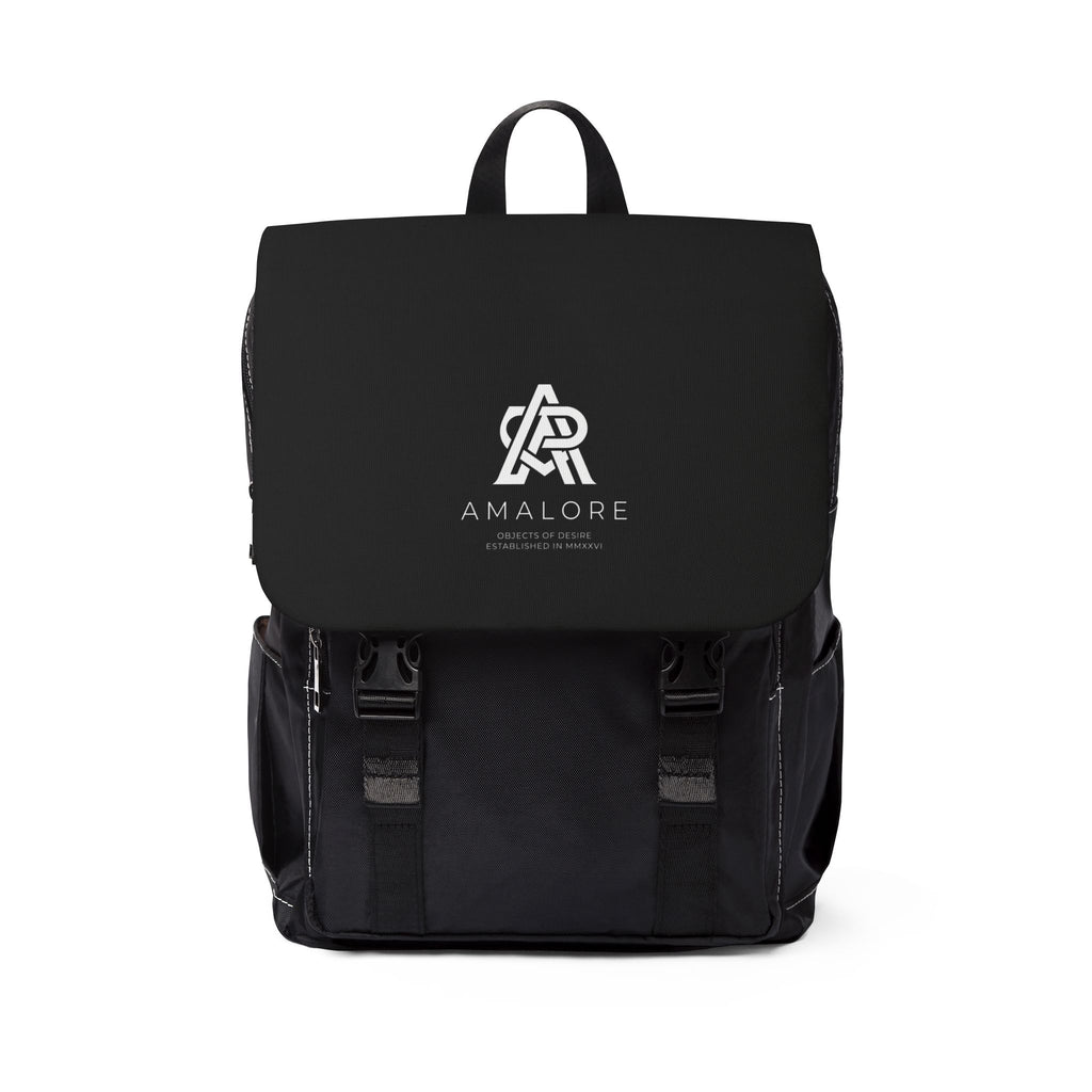 Amalore Black Designer (Small Logo) Casual Shoulder Backpack