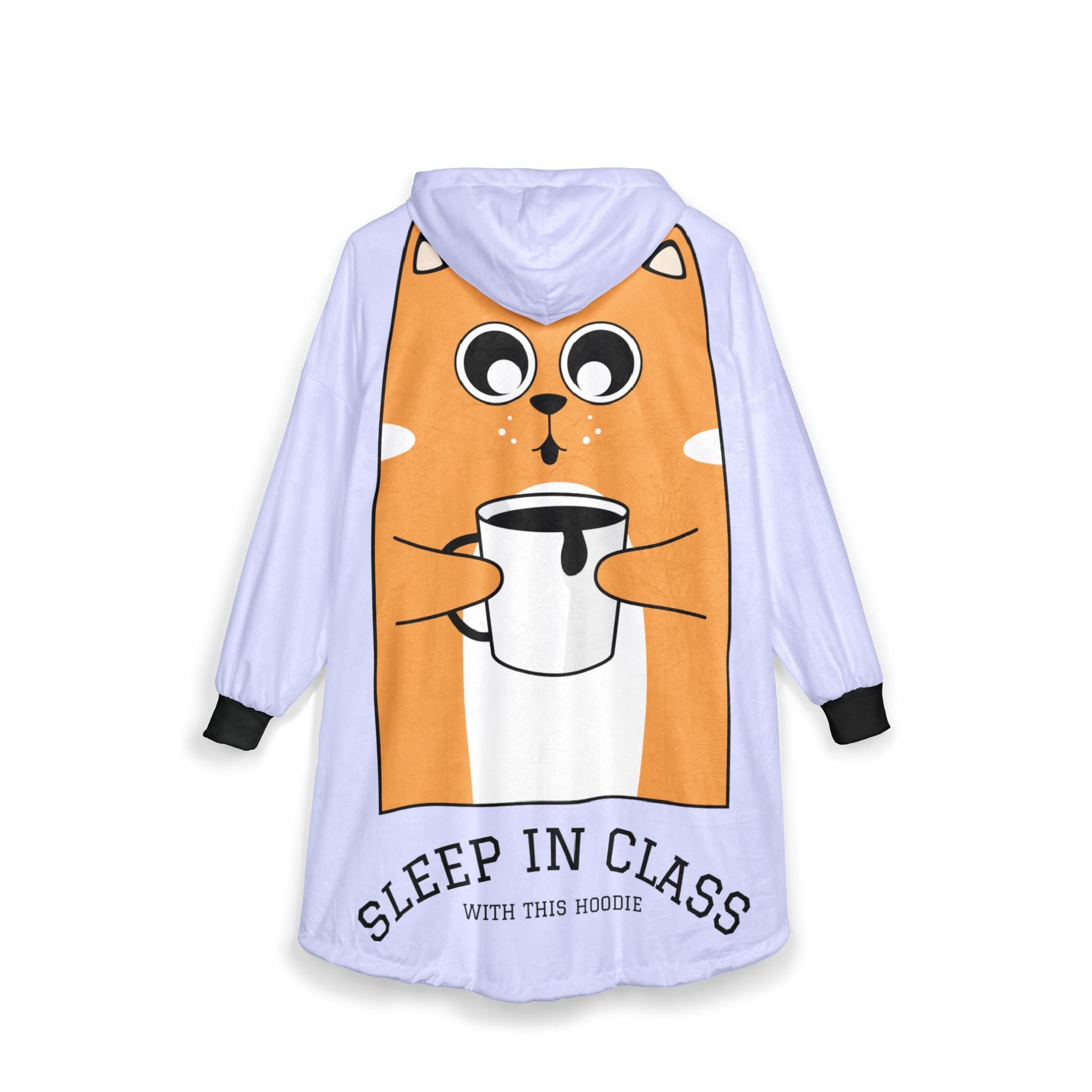 Know Your Worth Hooded Blanket — 'Sleep On The Go / Sleep In Class' Cozy Wearable Blanket with Teddy & Cat Designs