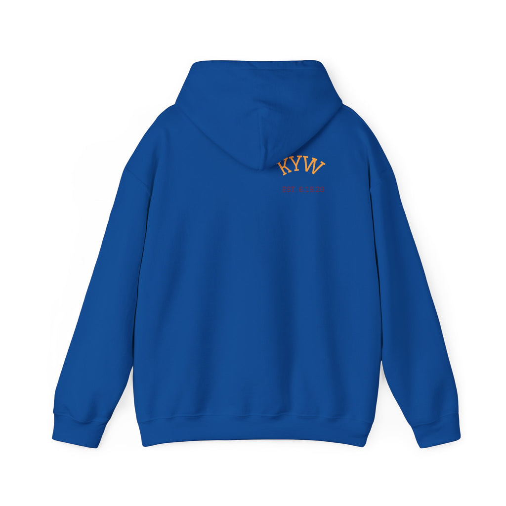 KYW — Inspirational Gold & Burgundy Crown Graphic Hoodie