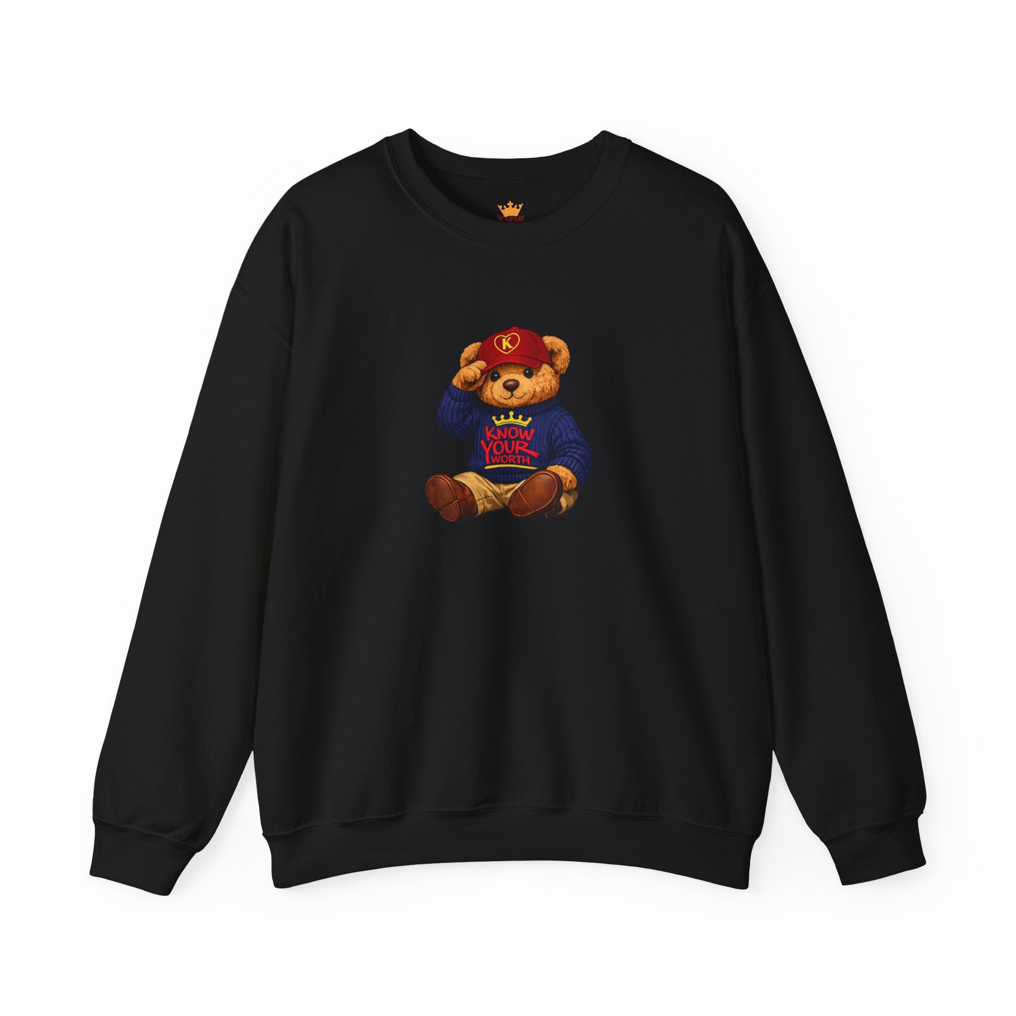 Know Your Worth - Royal KYW Bear Graphic - Crewneck Sweatshirt