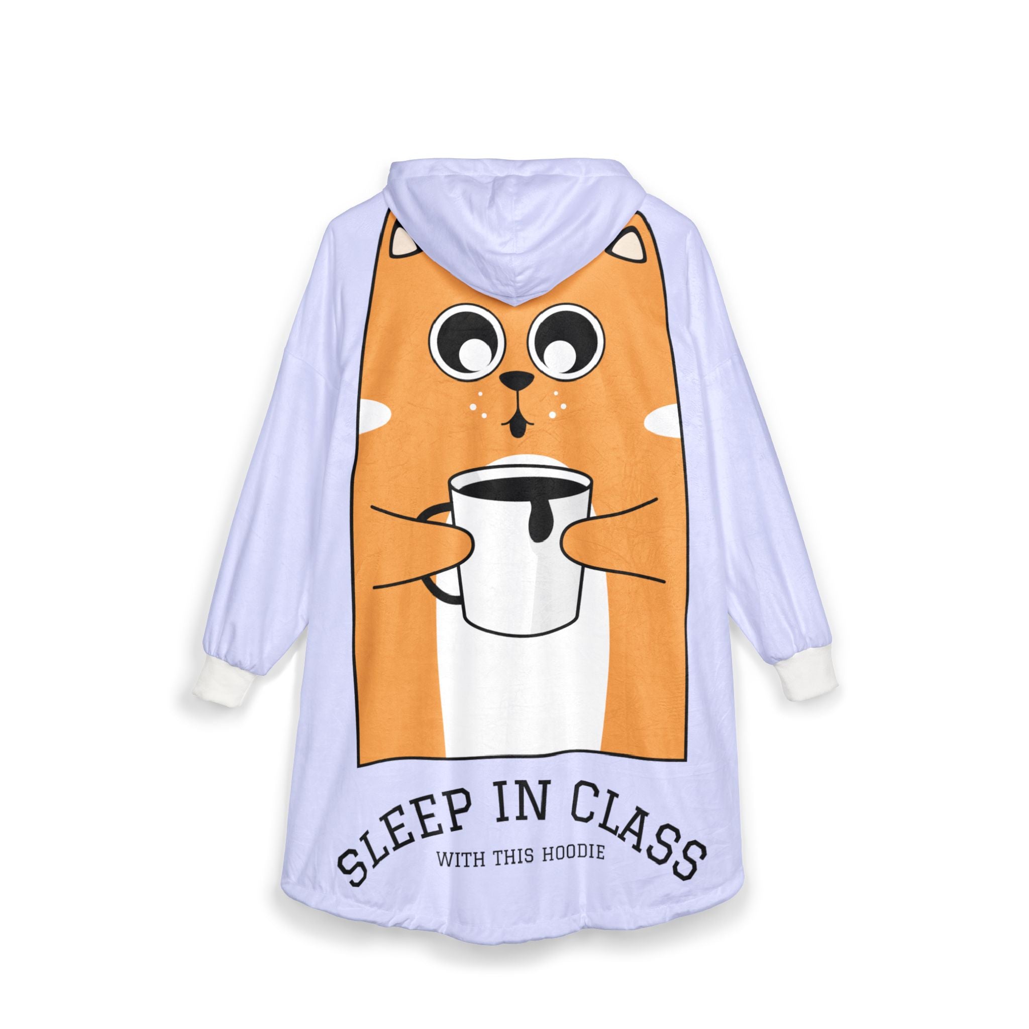 Know Your Worth Hooded Blanket — 'Sleep On The Go / Sleep In Class' Cozy Wearable Blanket with Teddy & Cat Designs