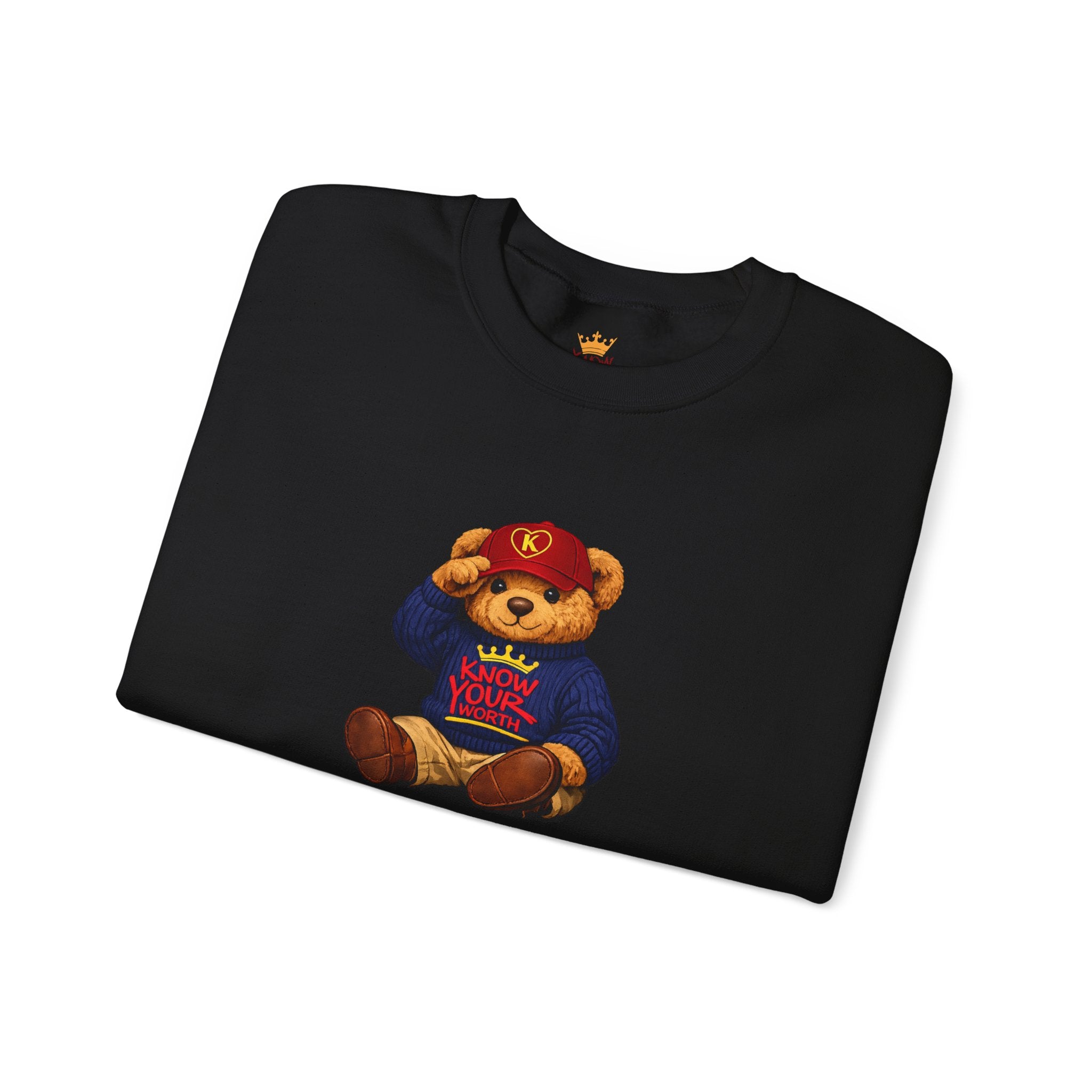 Know Your Worth - Royal KYW Bear Graphic - Crewneck Sweatshirt
