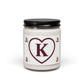 Monogram K Heart Soy Candle by Know Your Worth – 9oz Scented Jar (Teddy Bear)