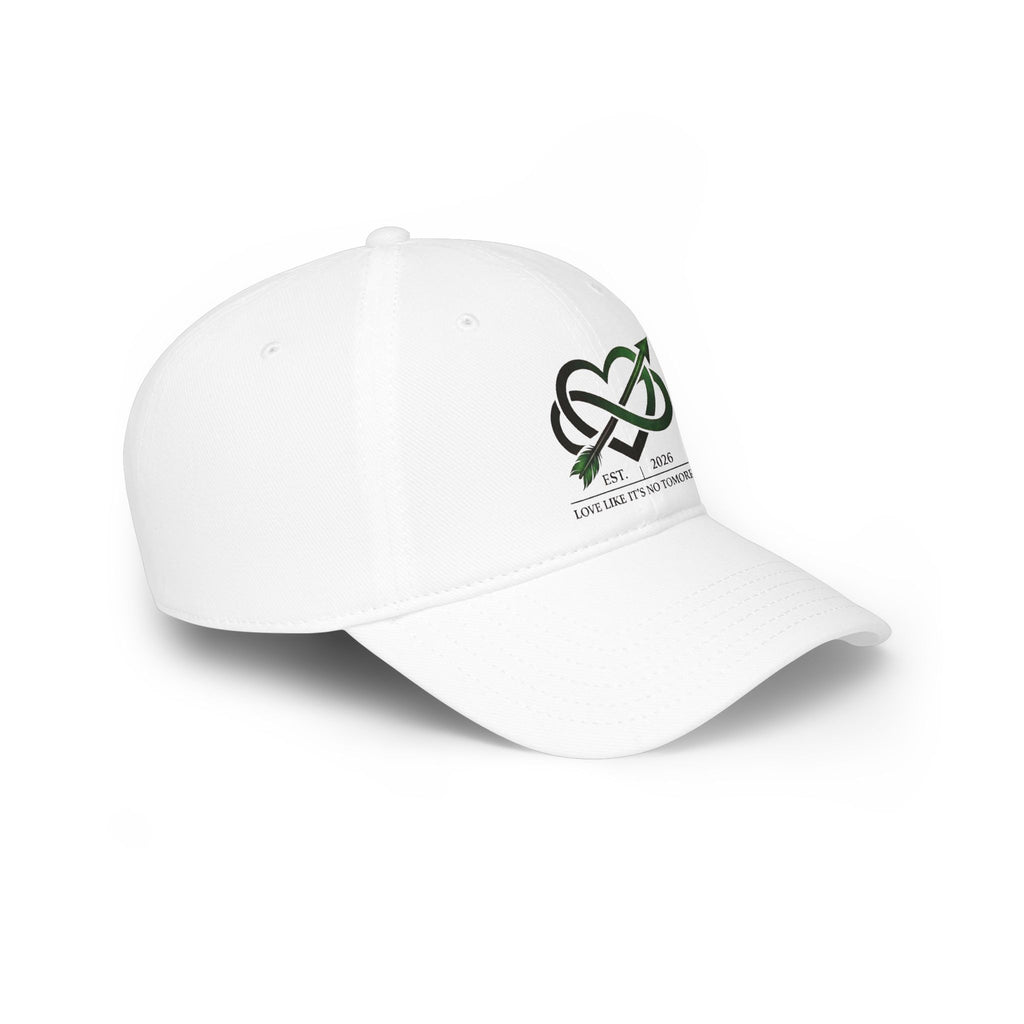 Low Profile Baseball Cap — Love Like It’s No Tomorrow Embroidered Heart Arrow Logo (EST 2026)