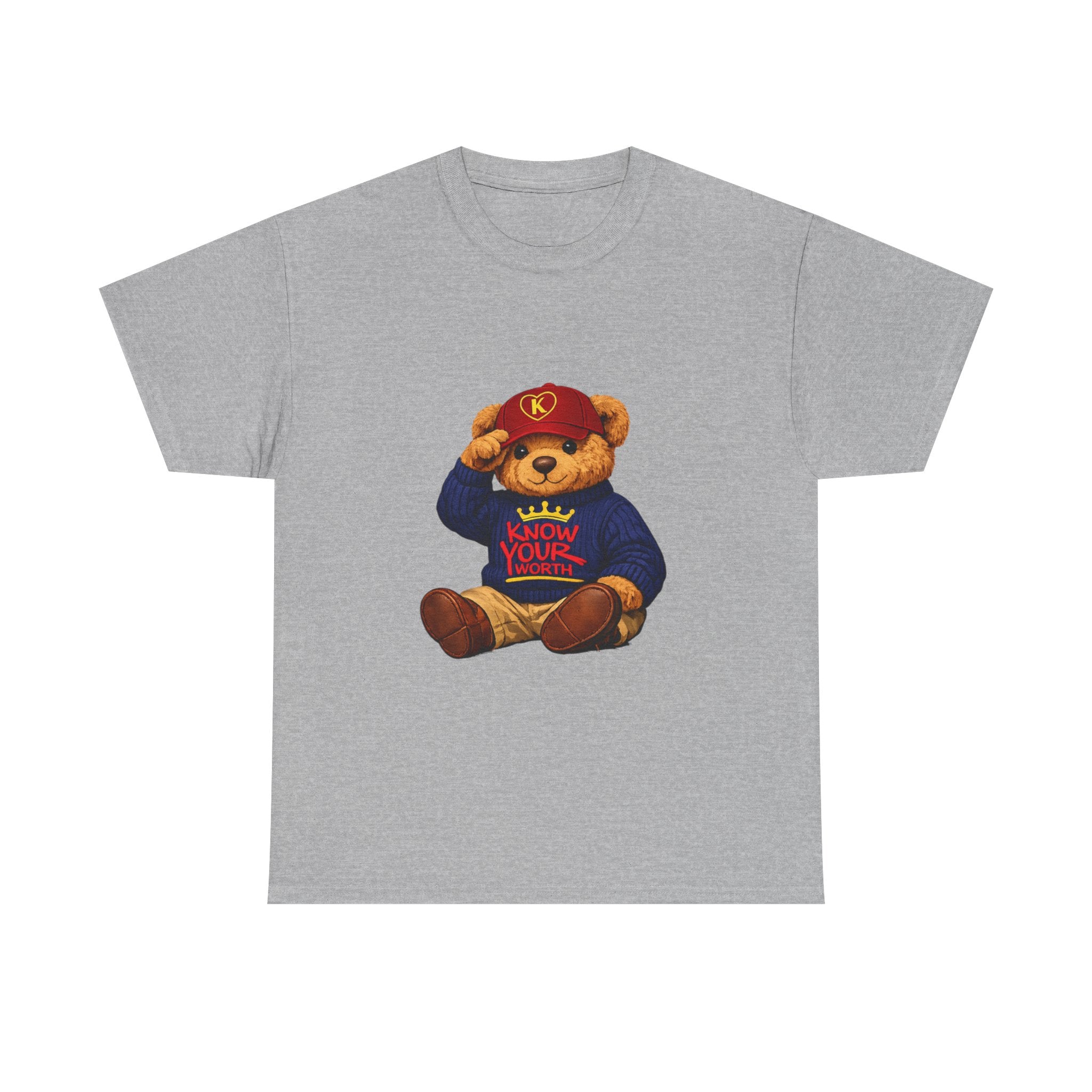 Know Your Worth — Inspirational Big Teddy Bear Graphic Tee