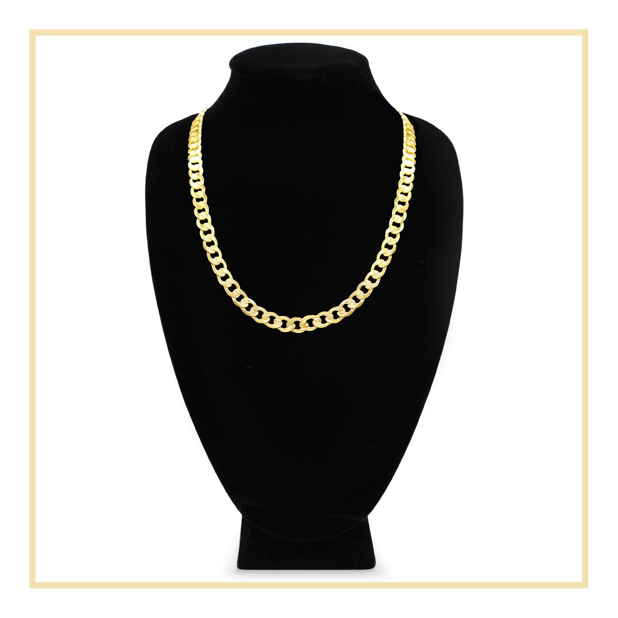 Diamond Cut Cuban Link 14K Gold Filled Necklace 24" 9 mm
