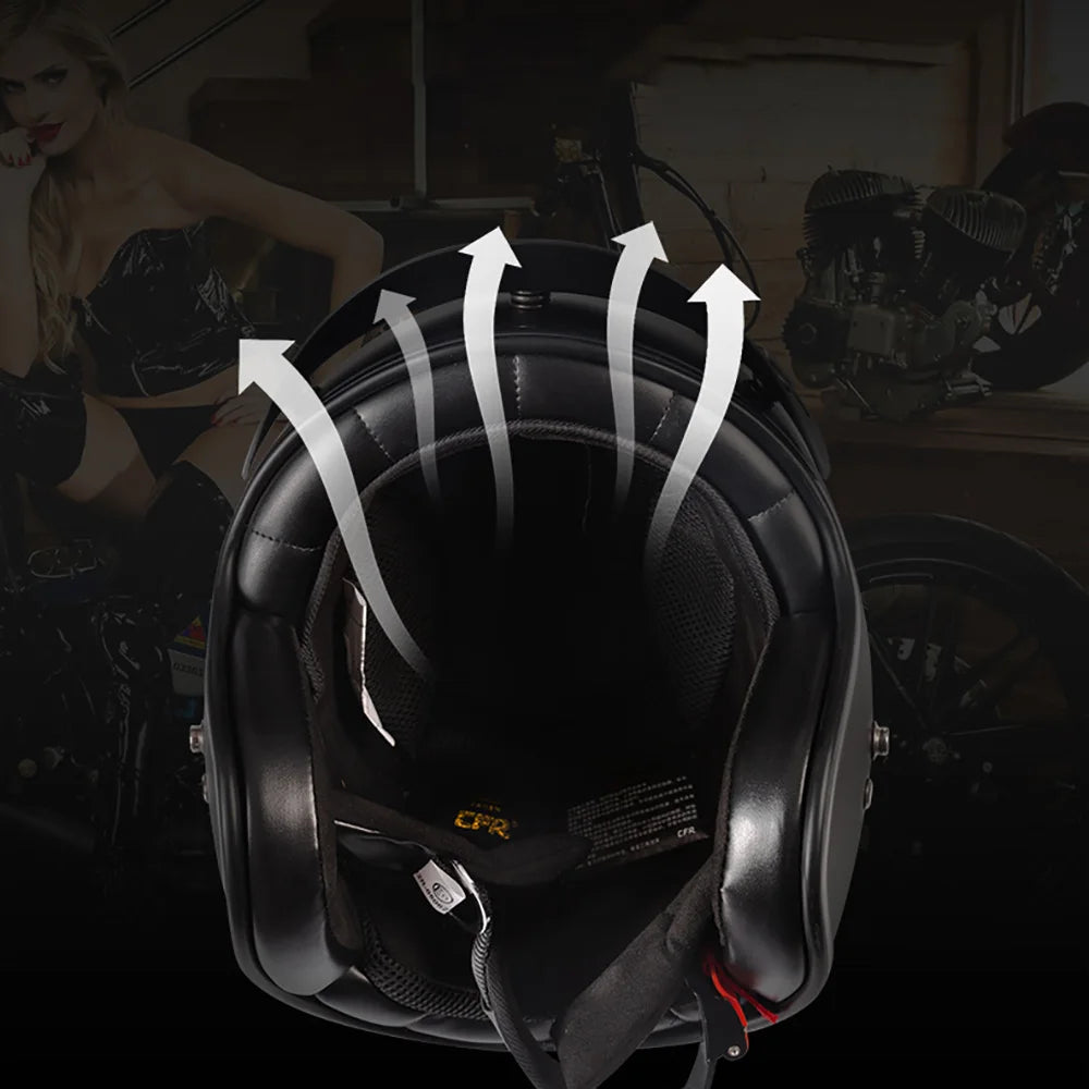 Fiberglass Retro Motorcycle Helmet