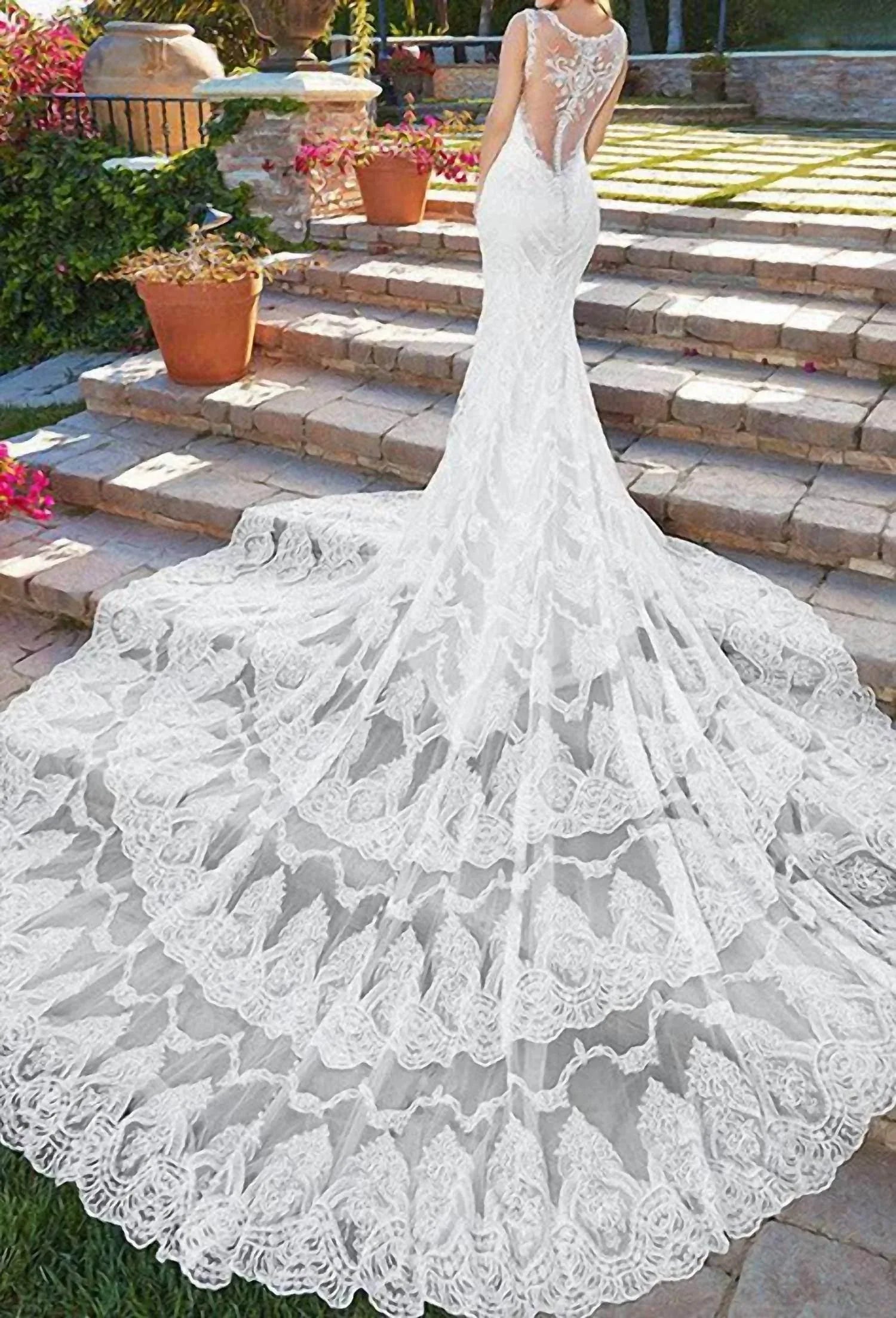 Rihanna Tiered Lace Dress